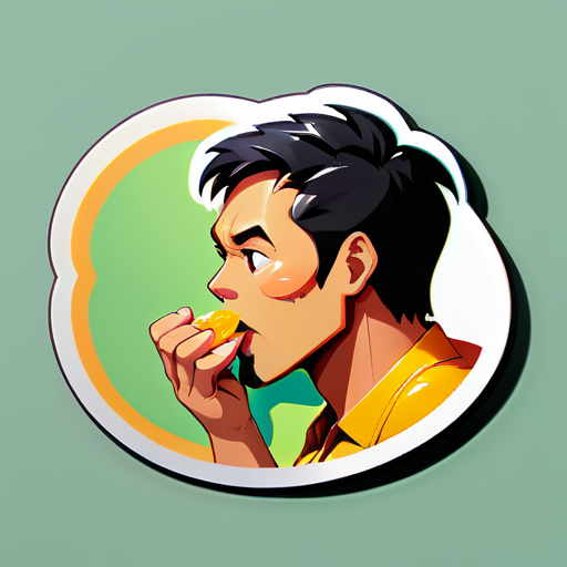 mango eating a man sticker