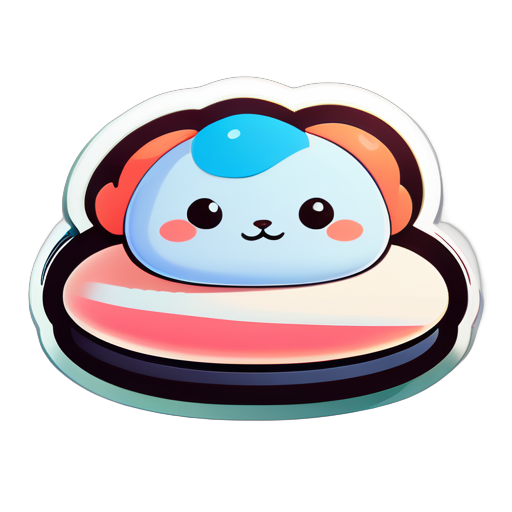 Chubby lies on the bed and communicates via Discord. sticker