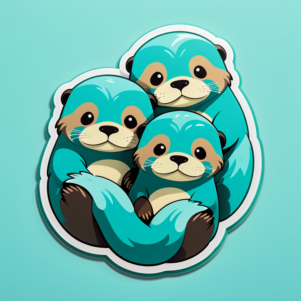 Otters Teal Rộng Lớn sticker