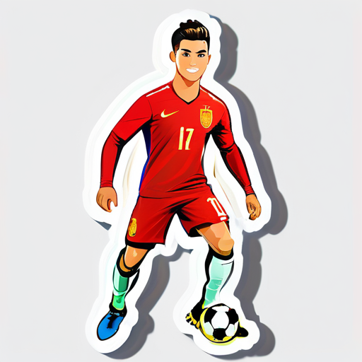 cristiano ronlado con uniforme del Equipo Nacional de China sticker