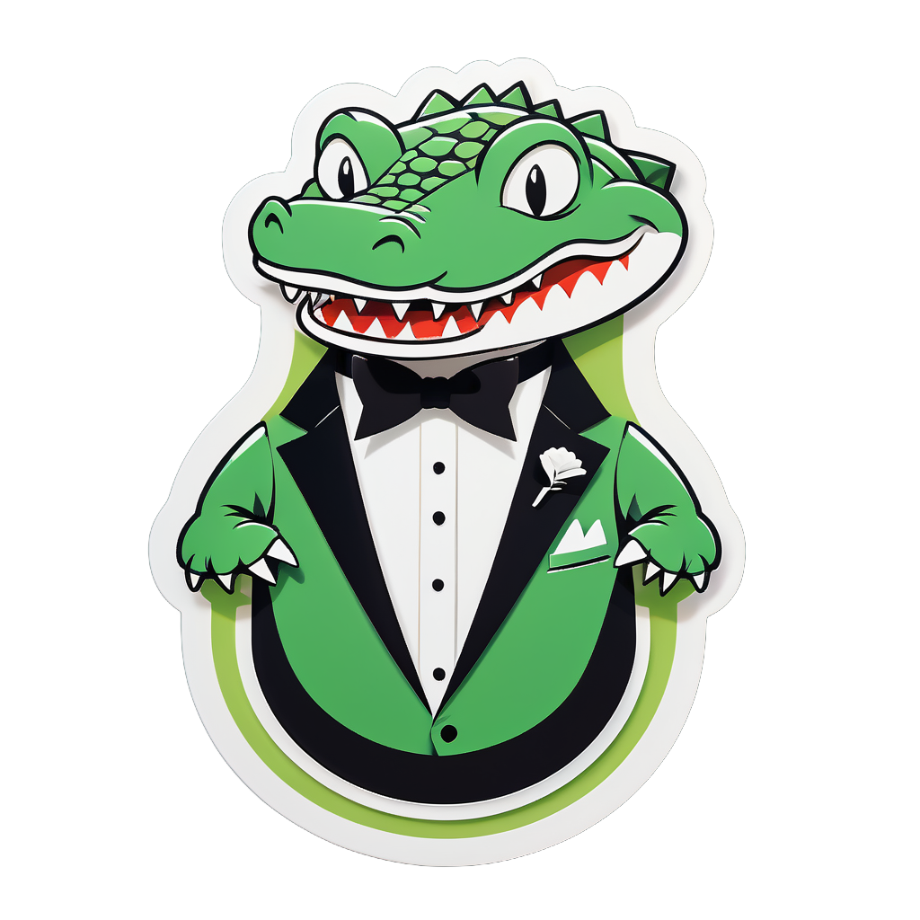 Crocodile classique avec smoking sticker