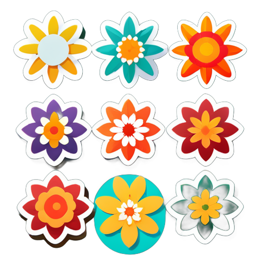 Flores representam a primavera, o sol representa o verão, as folhas representam o outono e os flocos de neve representam o inverno sticker