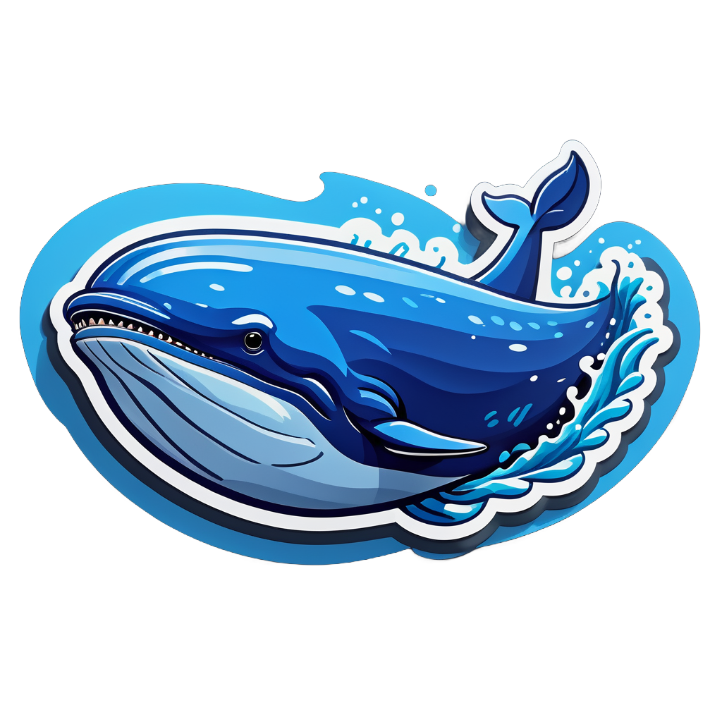 Blue Whale Diving in the Deep Sea sticker