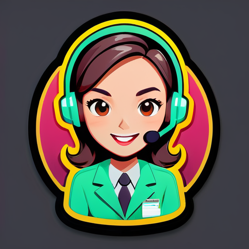 Uma agente de call center feminina sticker