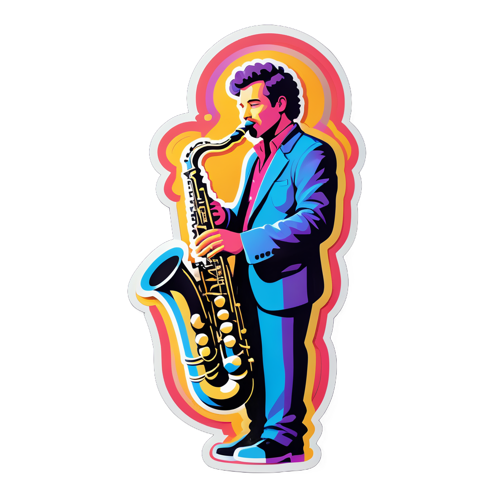 Saxophone élégant sticker