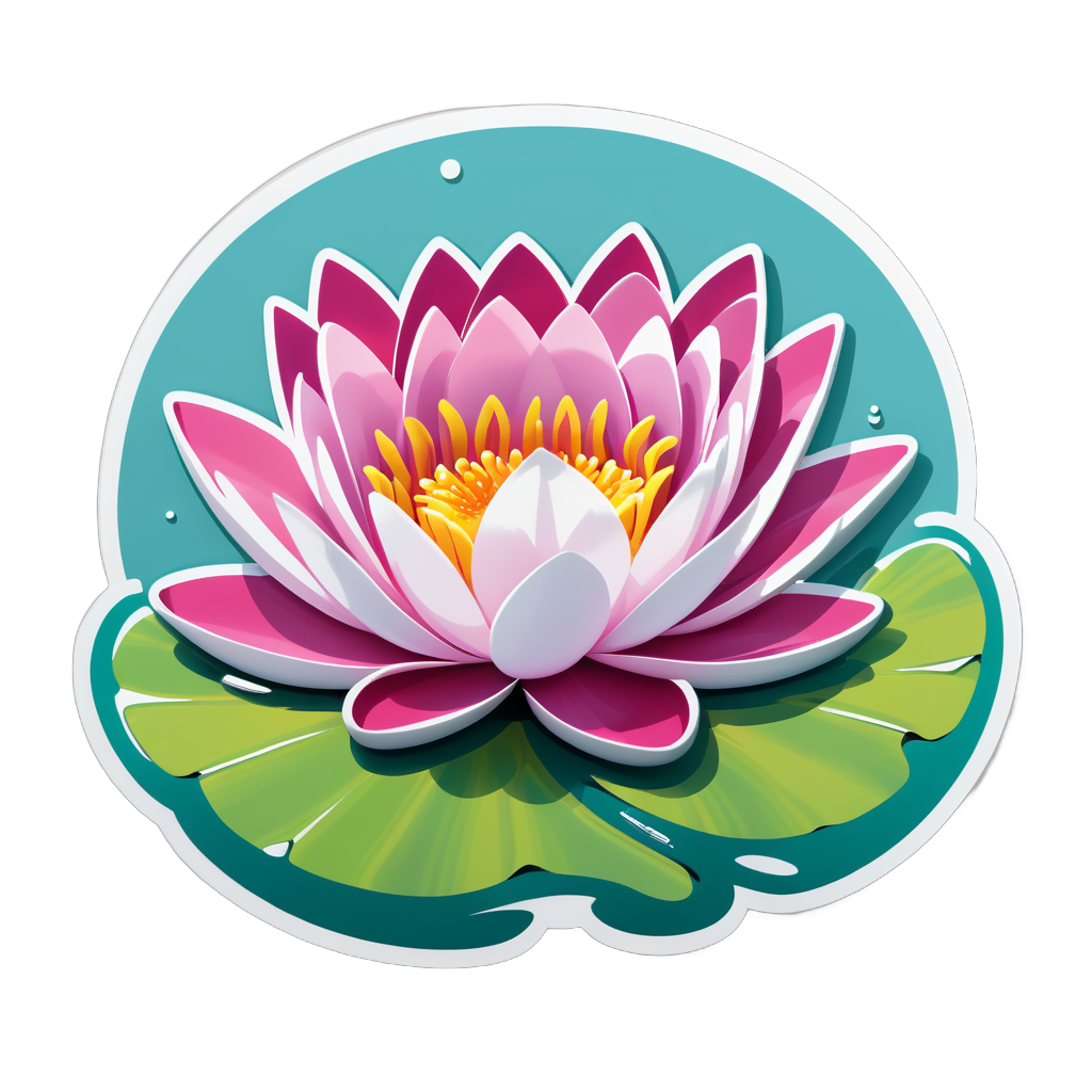 Kỳ quan hoa súng lily lãng mạn sticker