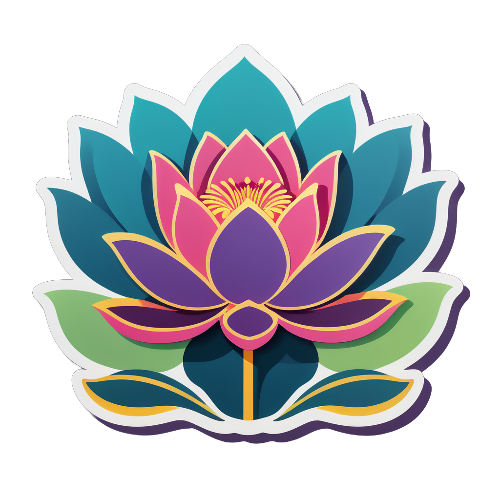 Lotus en fleur sticker