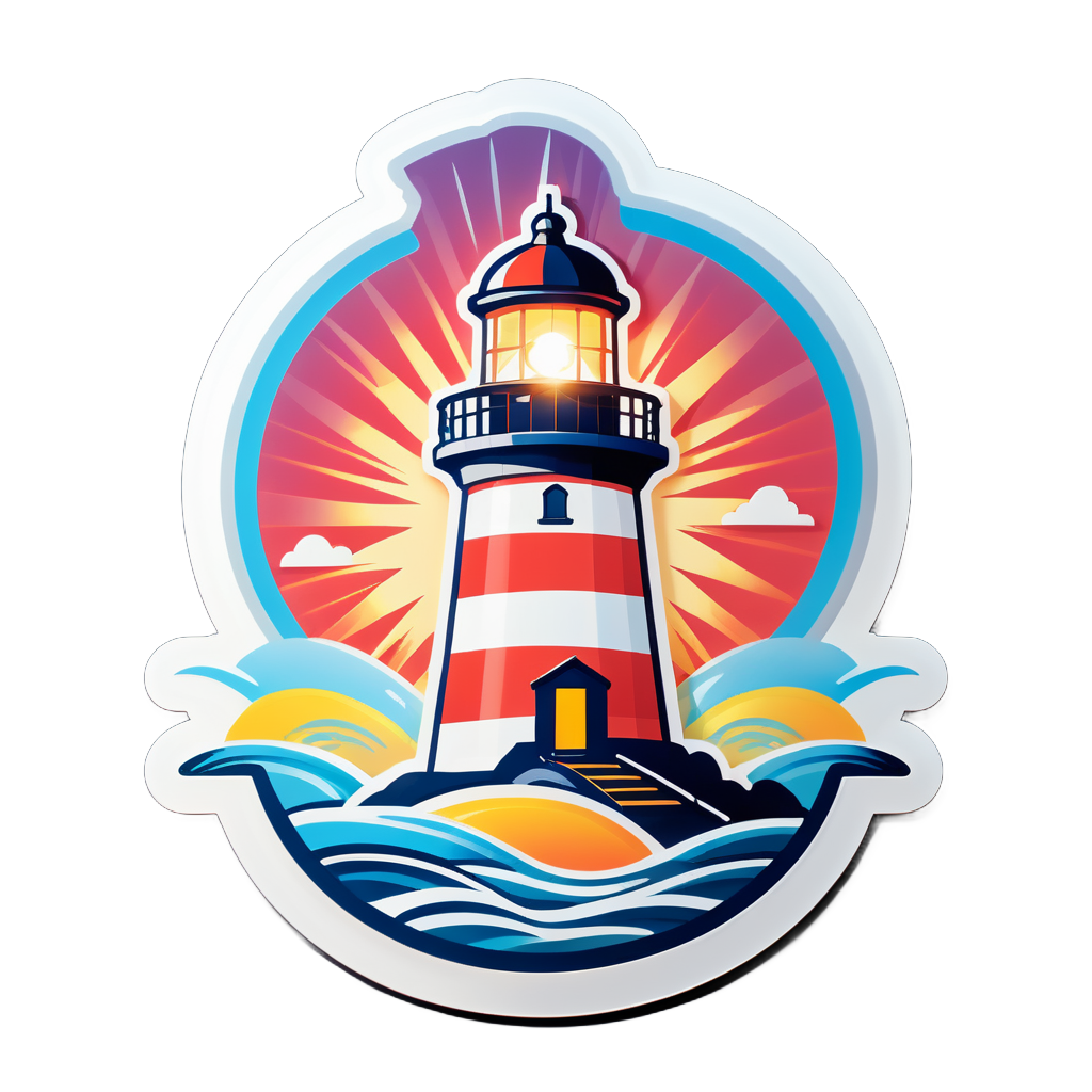 Beaming Lighthouse sticker