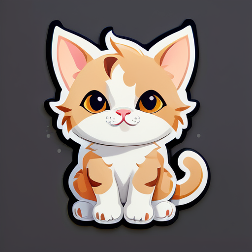 Calm full body kitten like a bull sticker