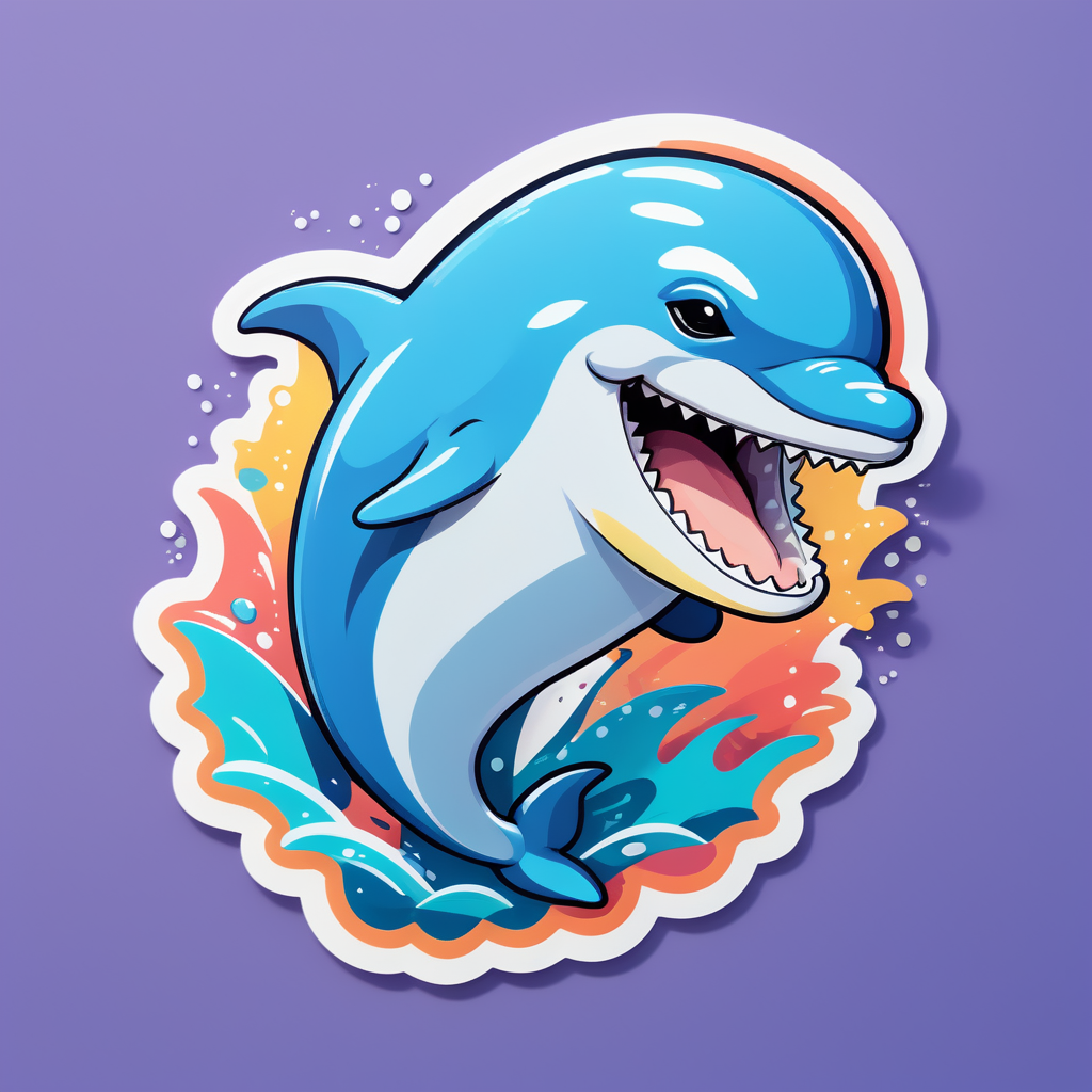 Playful Dolphin Meme sticker