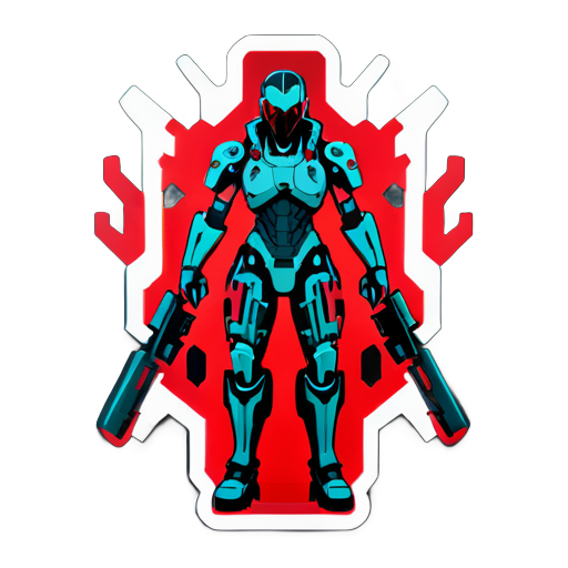 Cyberpunk blut waffen cyborg sticker