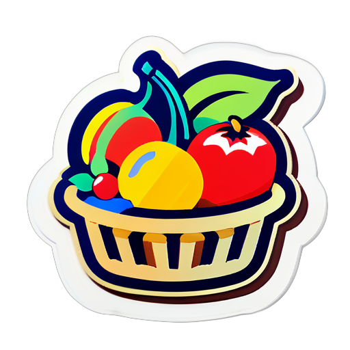 bunch of fruits in basket
 sticker