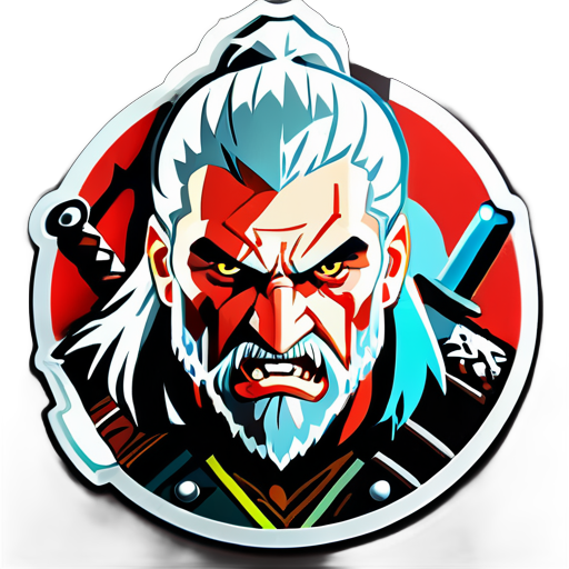 witcher 3 geralt angry sticker sticker