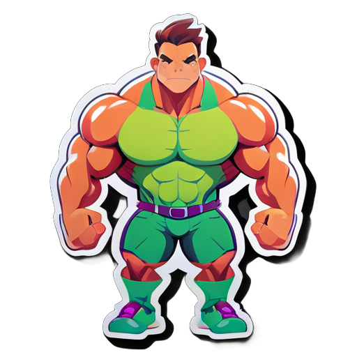 autocollant de personnage Prediator aux muscles forts sticker