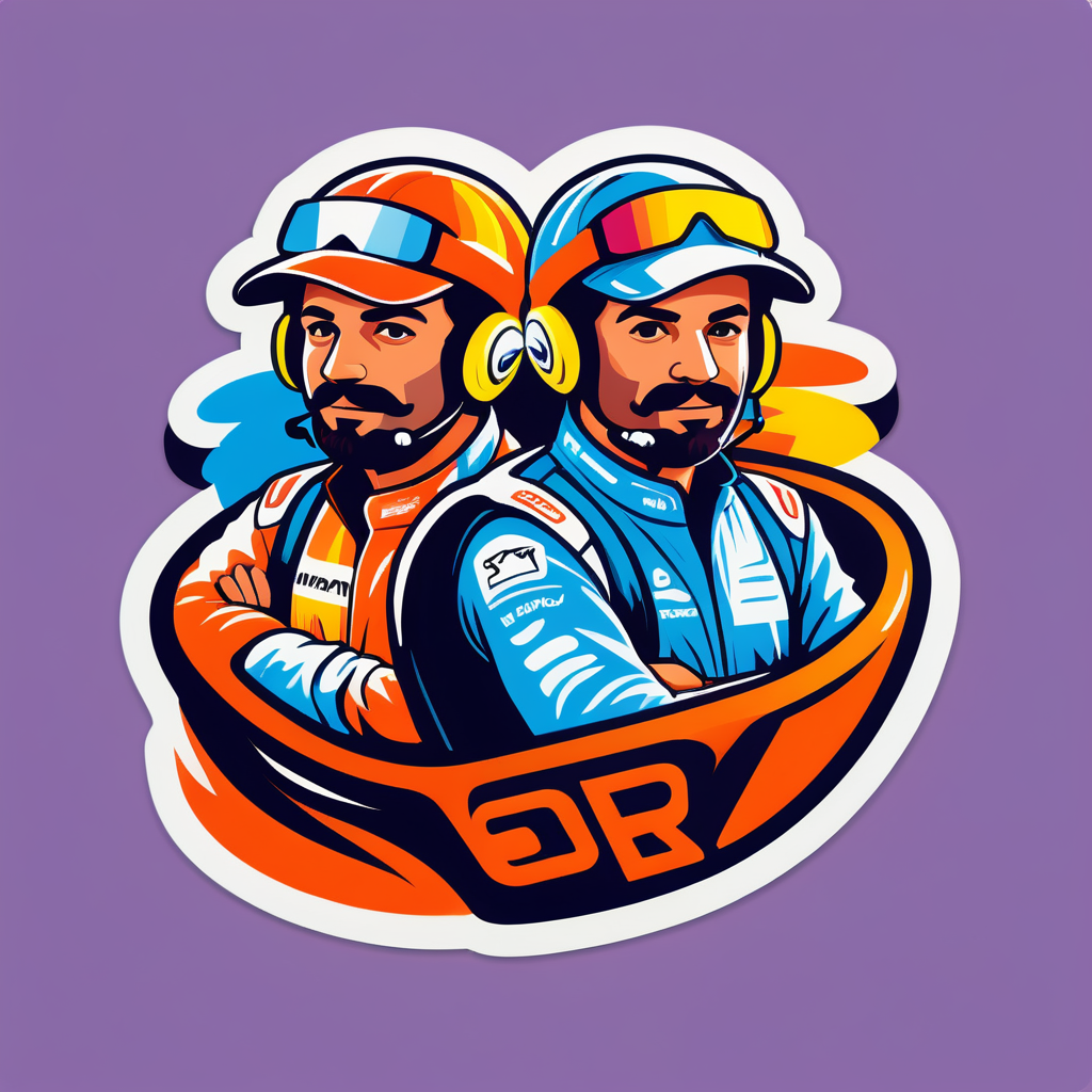 Piloto de rally y copiloto sticker