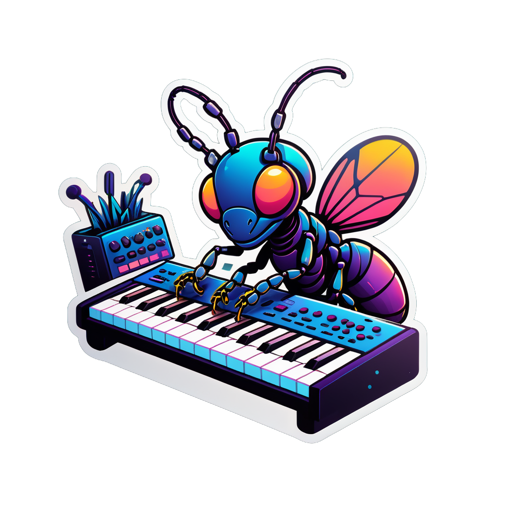 Ambient Ant with Synthesizer sticker