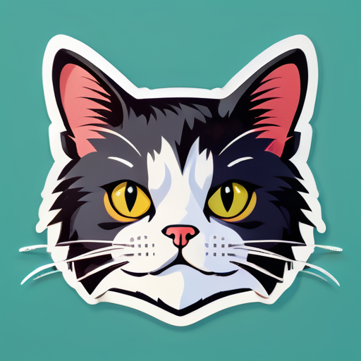 Eine Katze mit ernstem Gesicht sticker