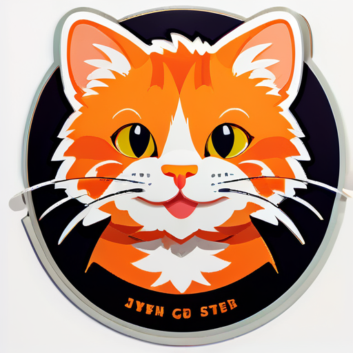 chat orange sticker