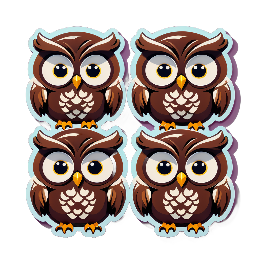 Bulging Chocolate Owls sticker