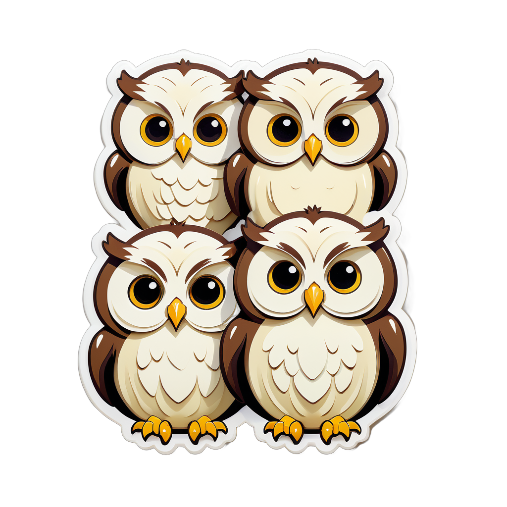 Ample Cream Owls sticker