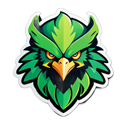 créer un logo de jeu d'un aigle vert sticker