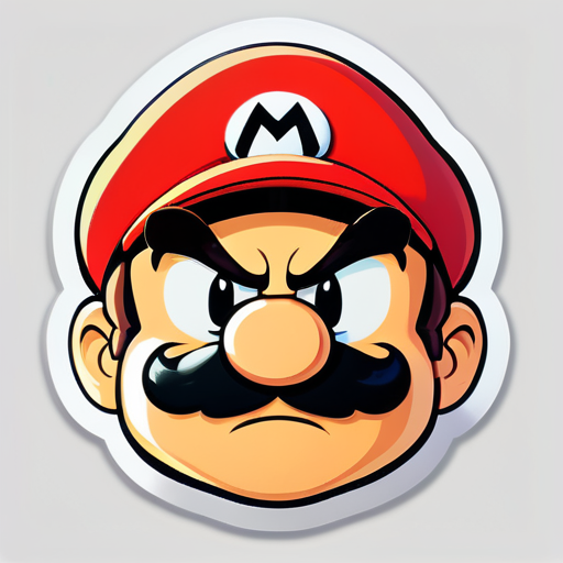 Mario está com raiva, mas não demonstra, ou seja, Mario está de mau humor sticker