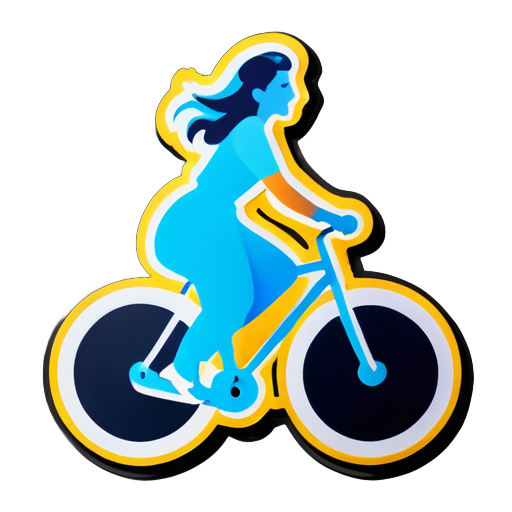 woman on a bicycle sticker