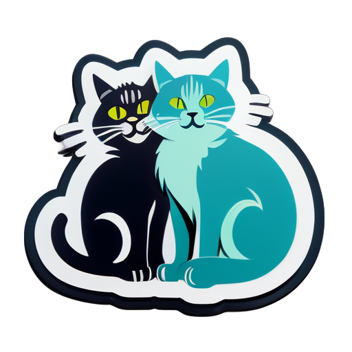 two cats sticker