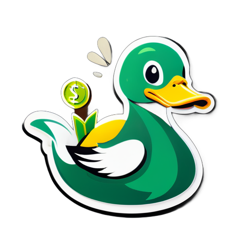 Duck with money sticker