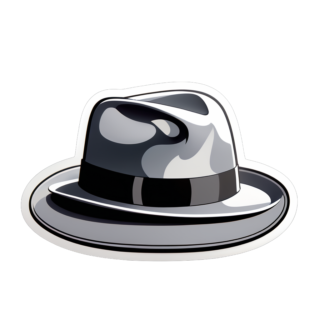 Grey Fedora Resting on a Table sticker