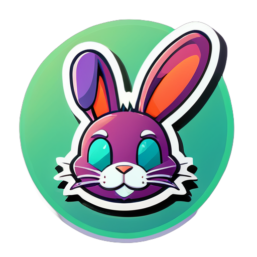 commic icon about rabbit sticker