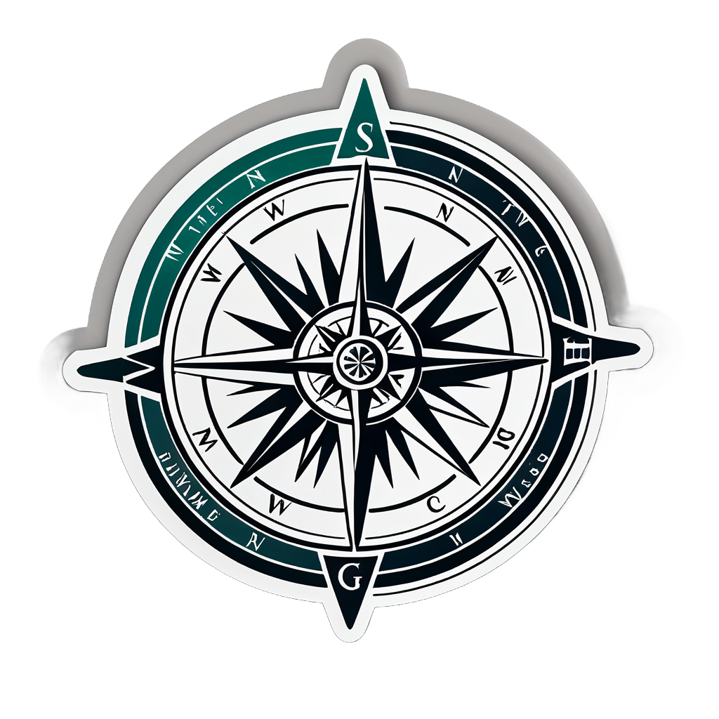 Wanderlust Compass Rose sticker