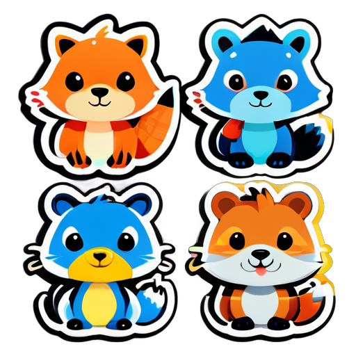 amigo en animal para juego matemático para niños y niñas sticker