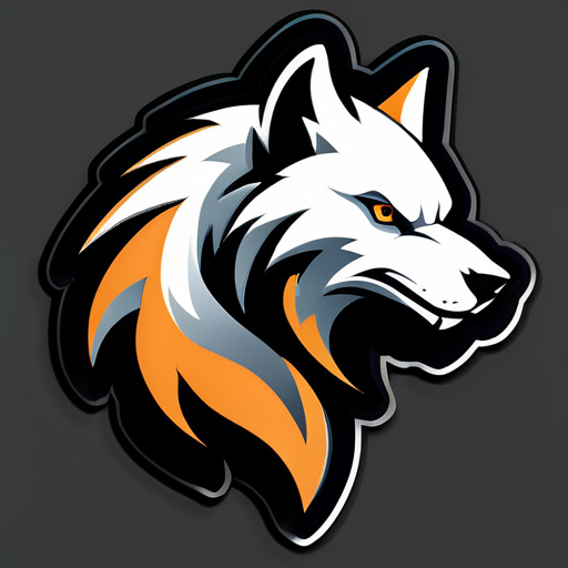 O logotipo apresenta uma silhueta estilizada de lobo branca e cinza, exalando força e agilidade. Os detalhes do lobo são destacados com sombreamento sutil para adicionar profundidade e dimensão. O texto 'ShadowWolf Gaming' é elegante e moderno, complementando o motivo do lobo. Não há elementos de fundo, permitindo que o foco permaneça exclusivamente no lobo. Este design minimalista enfatiza o poder e a mística do sticker