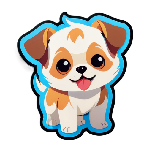 a cute little dog sticker