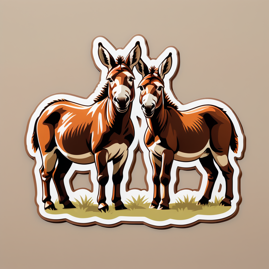 Burros robustos de color ocre sticker