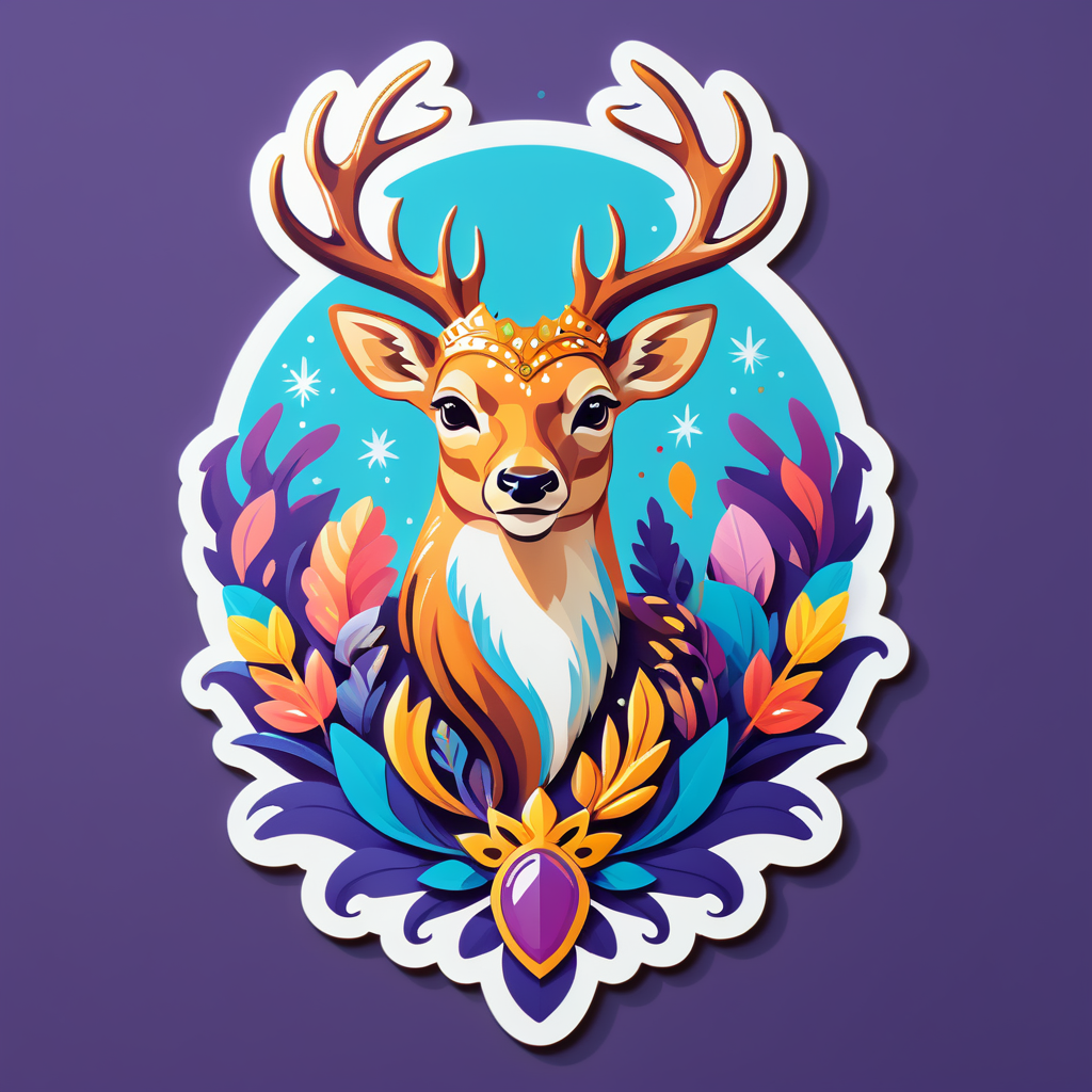 Majestic Deer Queen sticker