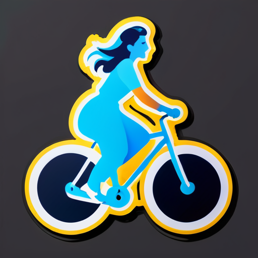 woman on a bicycle sticker