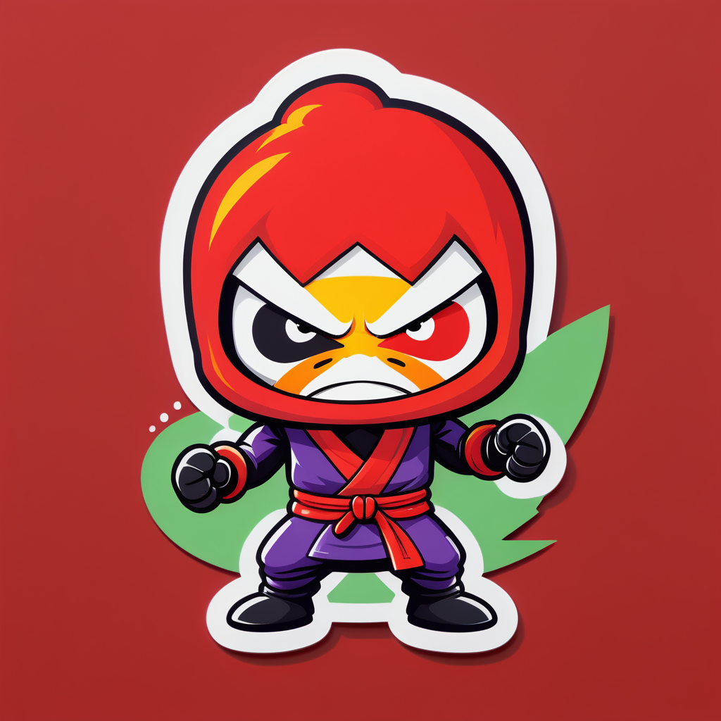 Angry Pepper Ninja sticker