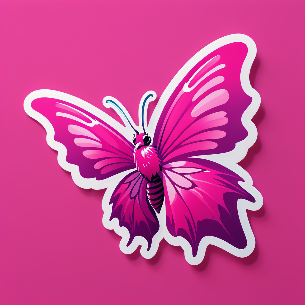 Fluttering Fuchsia Fantasy sticker