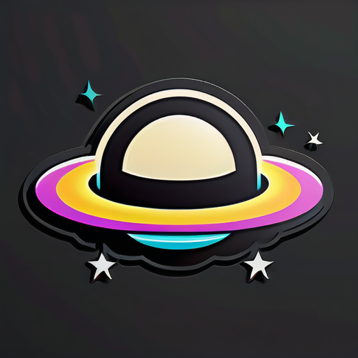 Saturn in Nintendo style on black only sticker