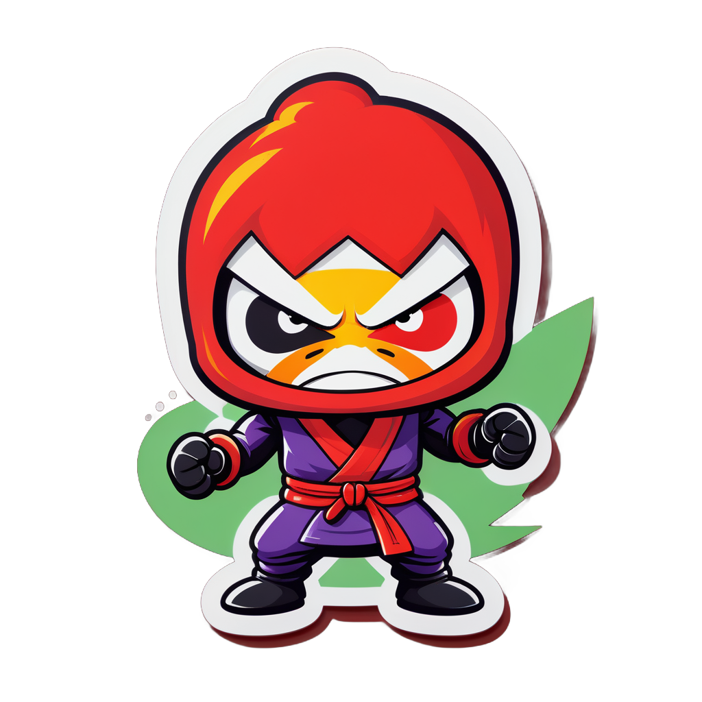 Angry Pepper Ninja sticker