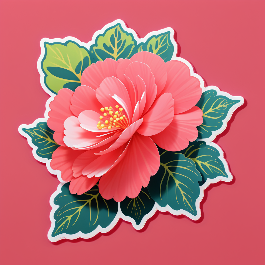 Sự Hòa Quyện Dịu Dàng Của Hoa Begonia sticker