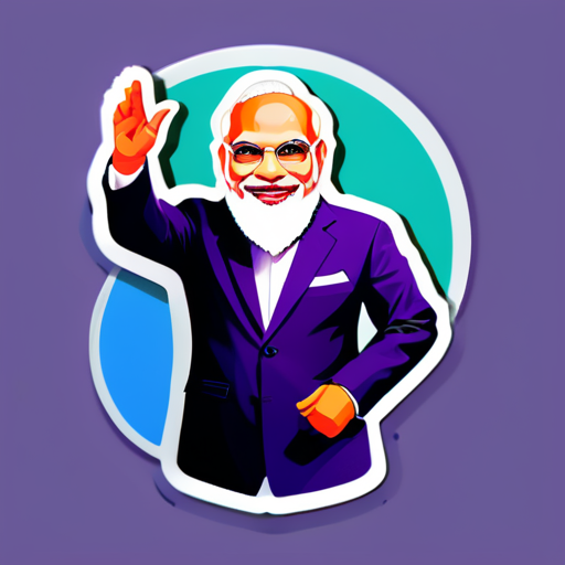 modi with meloni sticker