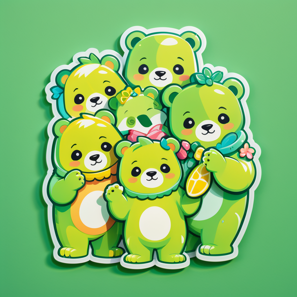 Chunky Lime Bears sticker