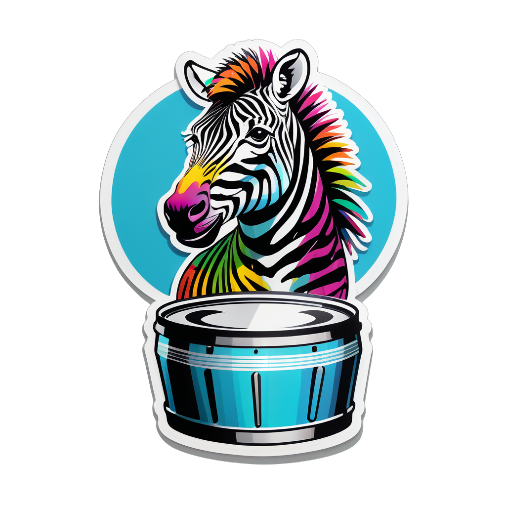 Zouk Zebra with Steel Drum sticker