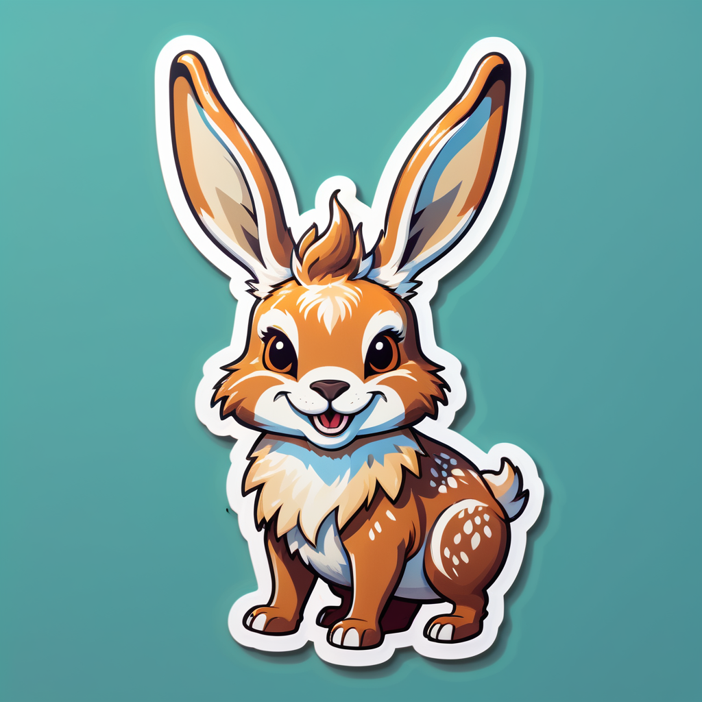 Beaming Jackalope sticker