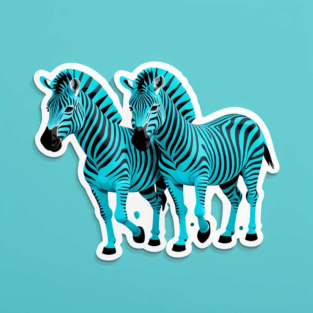 Whopping Cyan Zebras sticker