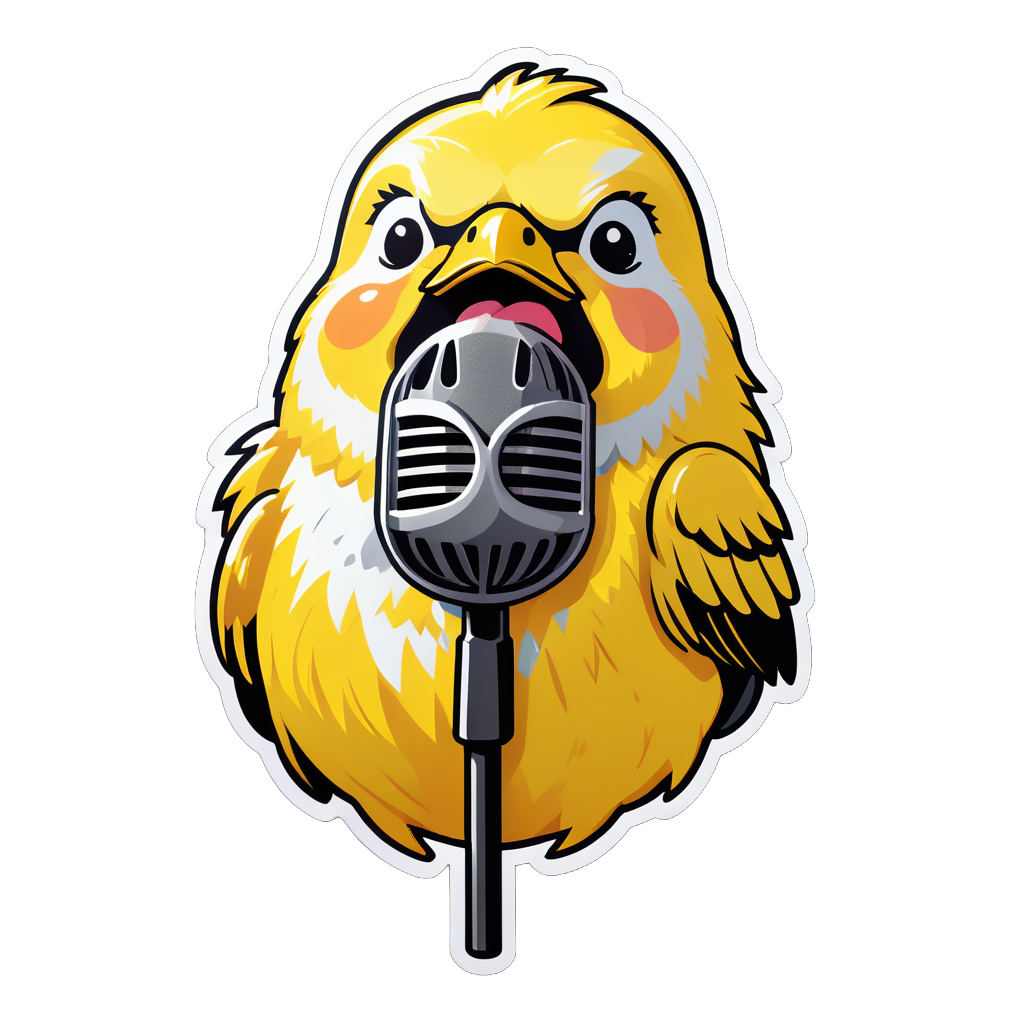 Singing Canary with Microphone sticker