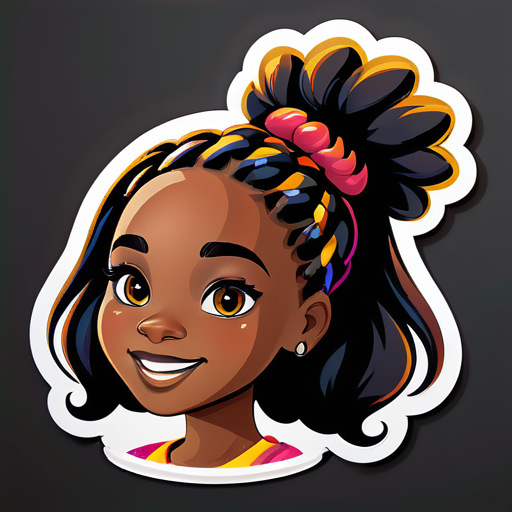 I know African  teenager Mädchen mit die Haarfrisur Braids sticker